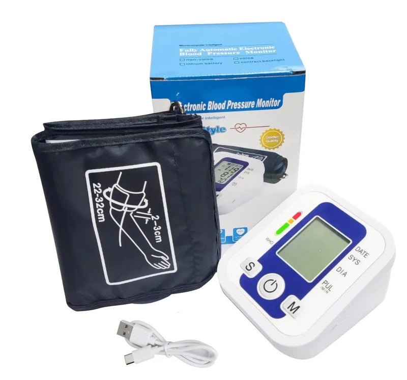 Super Monitor automático de pressão arterial do braço, equipamento da BP, tensiômetro digital, monitor de frequência cardíaca!