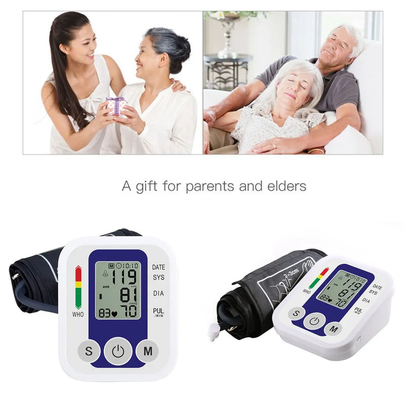 Super Monitor automático de pressão arterial do braço, equipamento da BP, tensiômetro digital, monitor de frequência cardíaca!